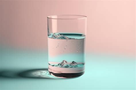 Premium Photo A Glass Of Water On Pastel Color Background With Copy