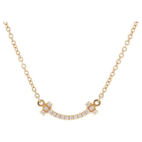 Tiffany And Co Collana Con Ciondolo T Smile In Oro Rosa 18K Small In