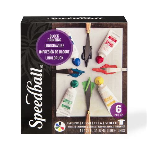 Speedball Fabric And Paper Block Printing Ink Set