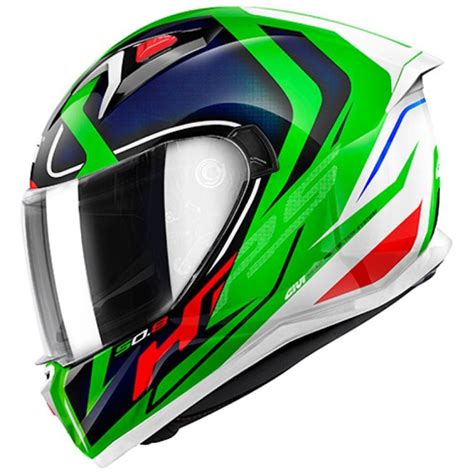 Casco Givi 50 8 Racer White Green Blue V2Cascos