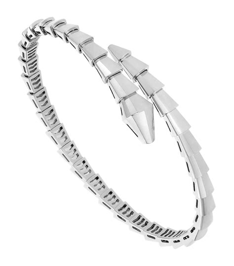 Bvlgari White Gold Serpenti Viper Bracelet | Harrods UK