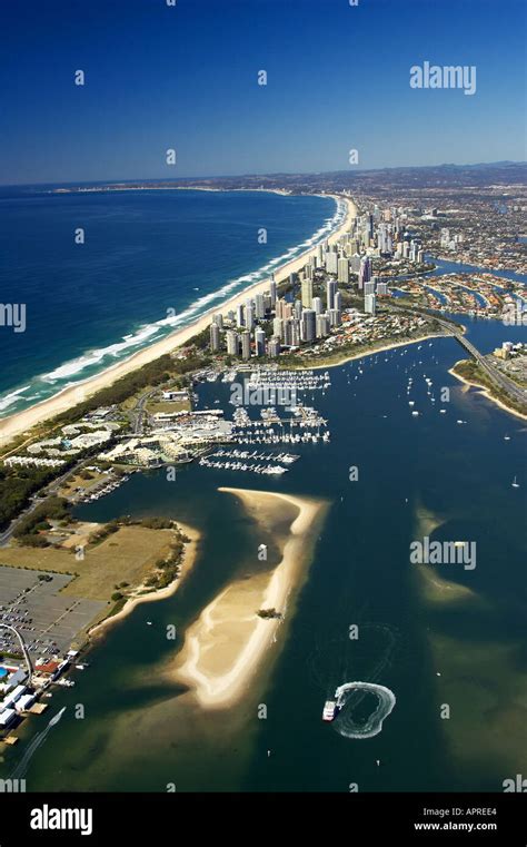 The Broadwater Gold Coast Queensland Australia Aerial Stock Photo Alamy