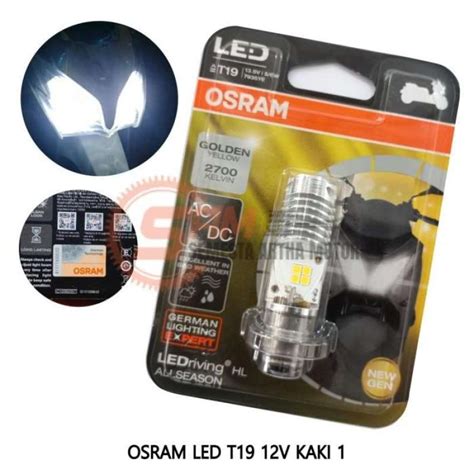 Jual Osram LED T19 AC DC Kaki 1 H6 M5 12V Lampu Depan Hi Low Tembus