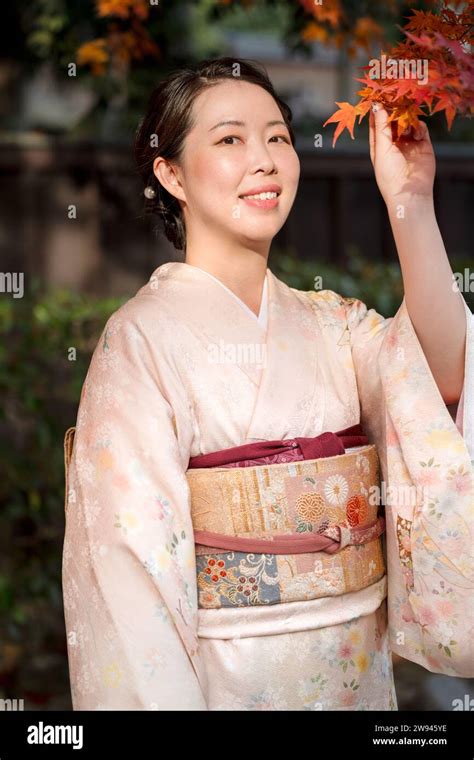 Japanese Female Kimono Portrait Photography Kyoto Japan Maple Leaves