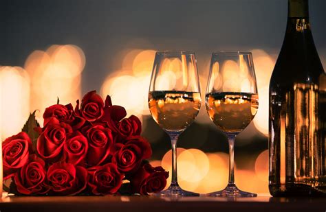 Romantic dinner date night with roses and wine. - Farmers Fresh Market