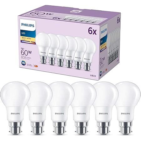 Philips Led Frosted A Light Bulb Pack Warm White K B