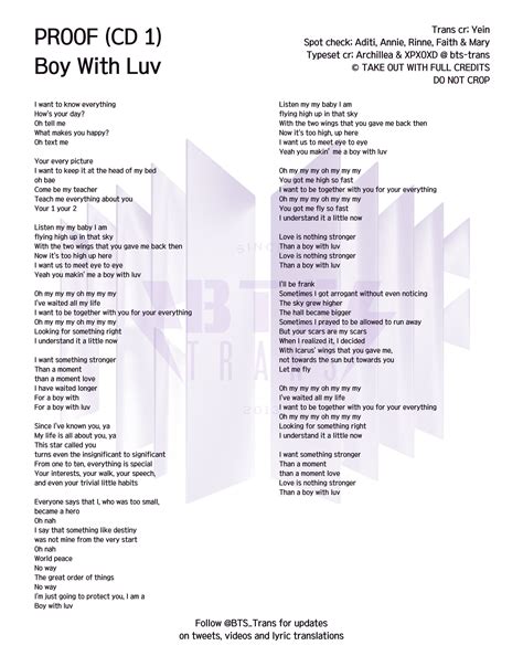 BTS Translations Bangtansubs On Twitter KOR ENG LYRICS Boy With