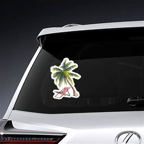 Palm Tree And Beach Chair Sticker