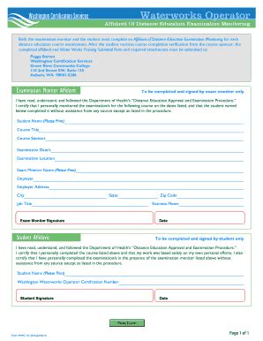 Fillable Online Instruction Greenriver Affidavit Of Distance Education