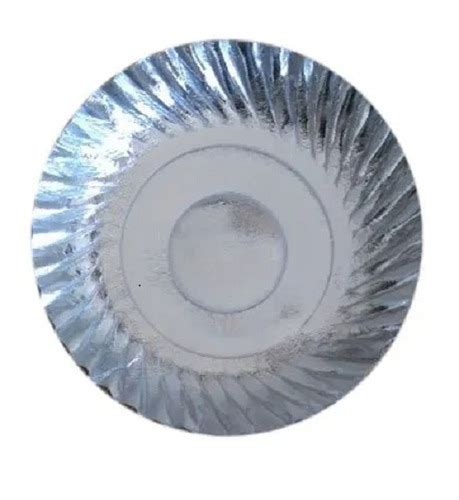 Silver Eco Friendly 7 Inch Round Plain Machine Paper Disposable Plates