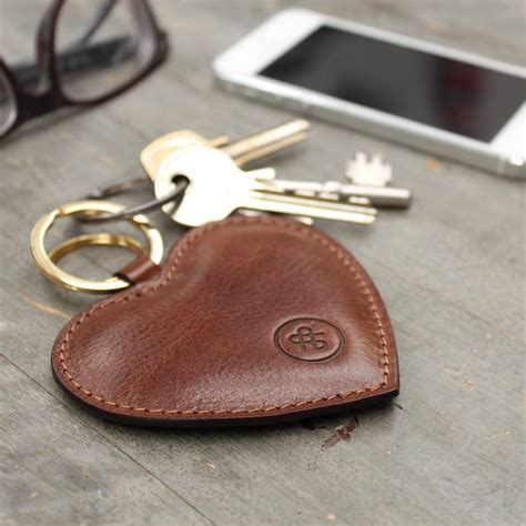 Personalised Leather Heart Key Ring Heart Keyring Leather Keyring