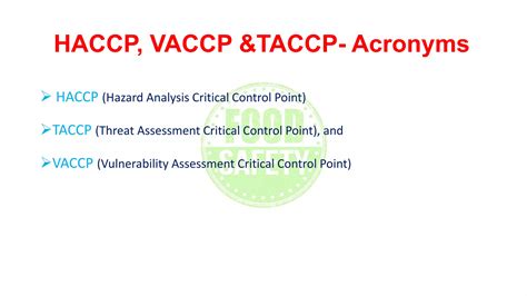 Haccp Vaccp Taccppptx