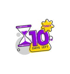 10 Days Left Colorful Geometric Countdown Vector Image