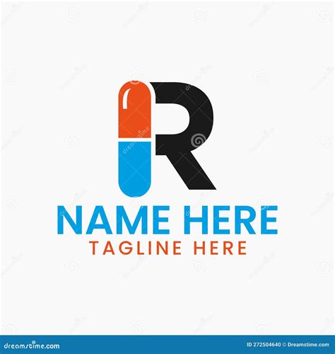 Letter R Medicine Logo Design Concept With Pile Symbol Stock Vector