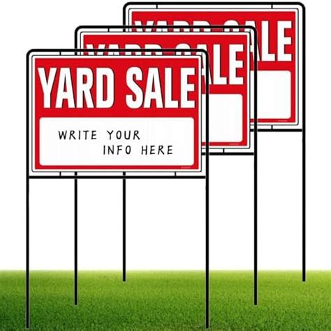 Yard Sale Signs With Stakes Double Sided Printing Large