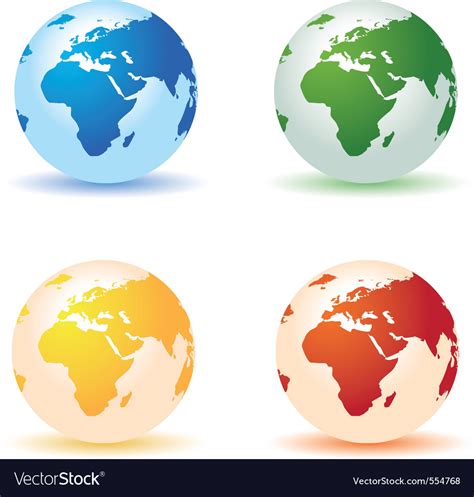 World Globes Royalty Free Vector Image Vectorstock