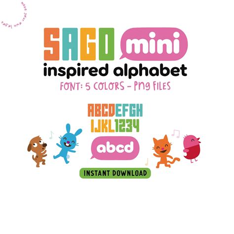 Sago Mini Inspired Alphabet Sago Mini Inspired Font Samipr Etsy Ireland