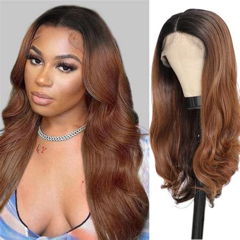 Amazon SOKU Body Wave Synthetic Lace Front Wigs 22 Inch Middle