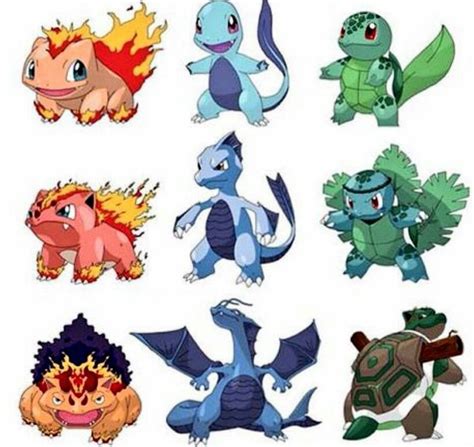 Pokemon Kanto Starters Evolved