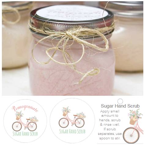 NEW Floral Bicycle Sugar Hand Scrub Labels For Mother S Day The