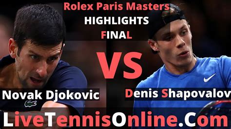 Novak Djokovic Vs Denis Shapovalov Highlights 2019 | Rolex Paris Masters Final