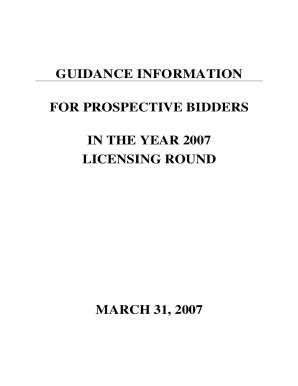 Fillable Online Guidance Information For Prospective Bidders In The