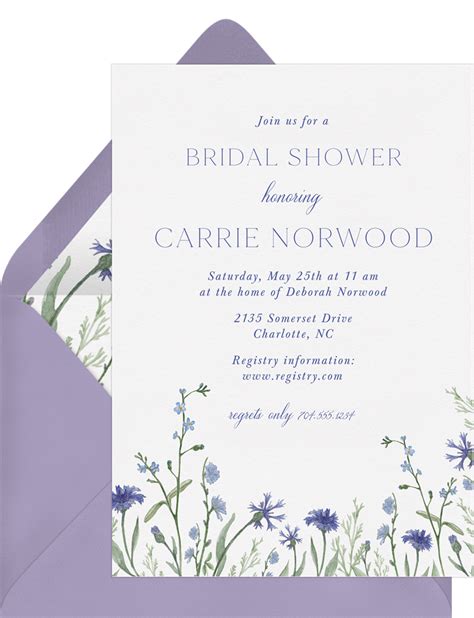 Simple Wildflowers Invitations Greenvelope