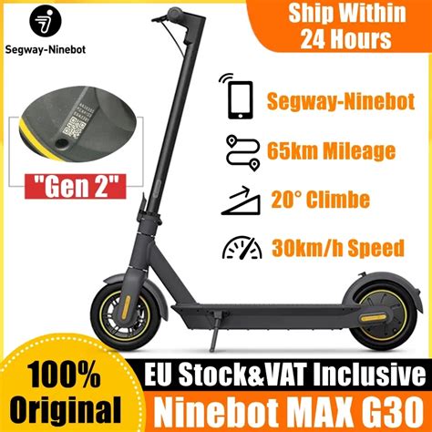 Ninebot By Segway Max G30 Smart Ninebot Segway Scooter Foldable 65km Mileage Dual Brake Eu