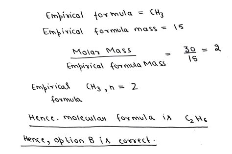 The Empirical Formula Of A Hydrocarbon Is CH3 It S Molecular Weight