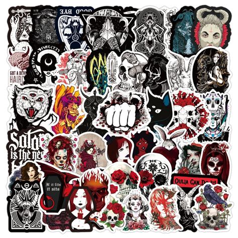 Pack Of 25 Vinyl Demon Goth Stickers Die Cut Decal Set Etsy