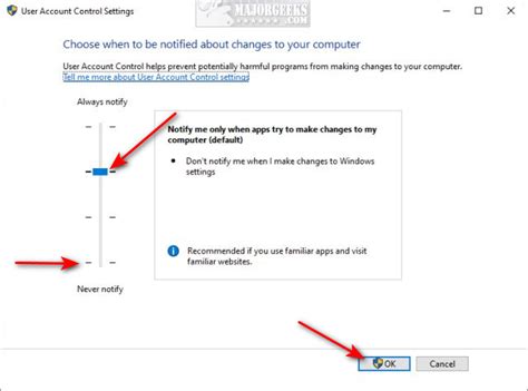 How To Disable Or Modify User Account Control Uac In Windows 10 And 11 Majorgeeks