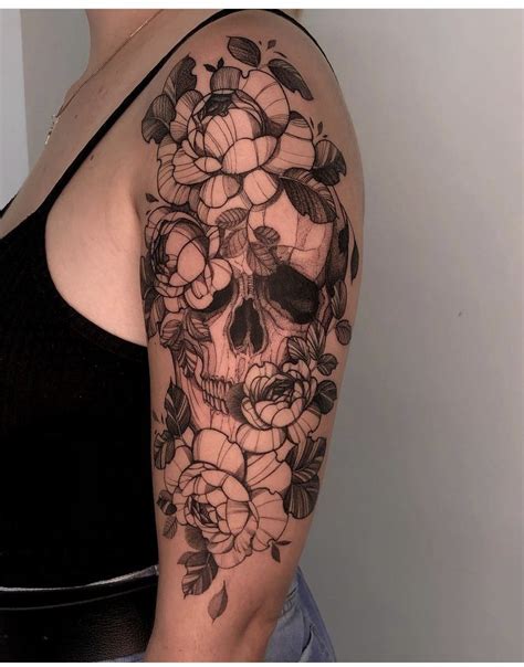 Skull And Flowers Tattoo Artofit