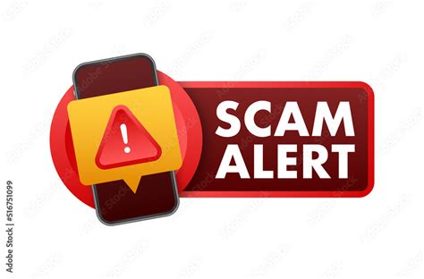 Banner With Red Scam Alert Attention Sign Cyber Security Icon