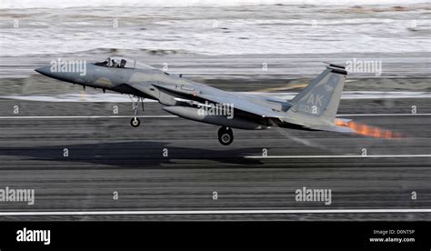 An F 15 Eagle 3rd Wing Elmendorf Air Force Base Alaska Takes Off Stock