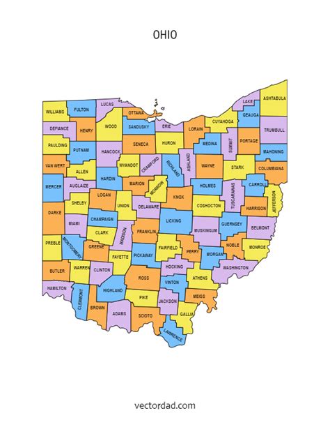 Ohio County Map Editable And Printable State County Maps