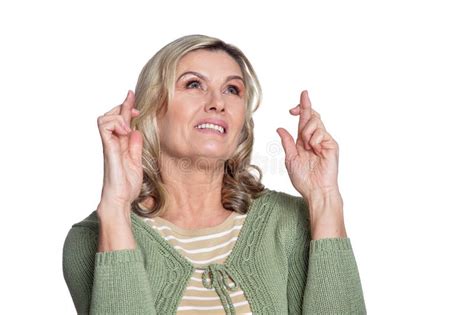 Beautiful Mature Woman Posing On White Background Stock Image Image Of Posing Happy