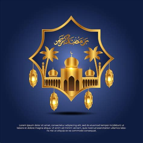 Eid Al Adha Mubarak Islamique Beau Fond De Lampe De Mosquée Dorée Bleue