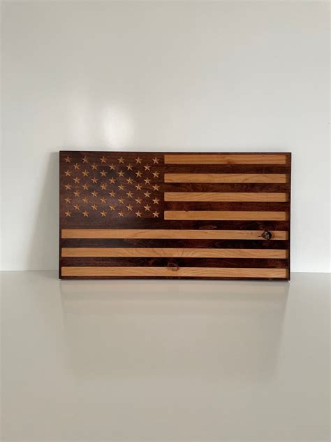 Wooden American Flag Wood Flag Wall Art Handcrafted USA Flag - Etsy