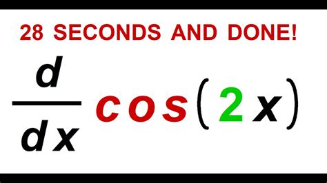 Derivative Of Cos2x Done In 28 Seconds Youtube