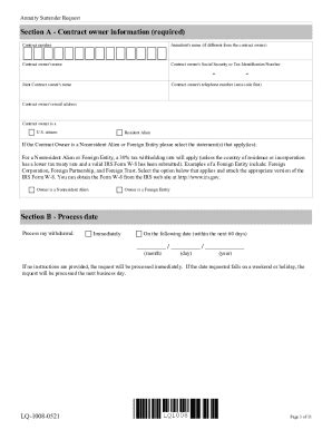 Fillable Online Annuity Forms Information Cover Sheet My Annuity