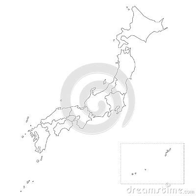 Japan Political Map Of Regions Cartoon Vector Cartoondealer