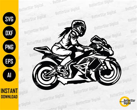 Lady Biker Svg Super Bike Svg Sport Rijden Rider Weg Motor Etsy België