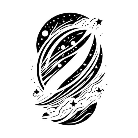 Premium Vector Galaxy Icon Hand Draw Black Colour Space Out Logo