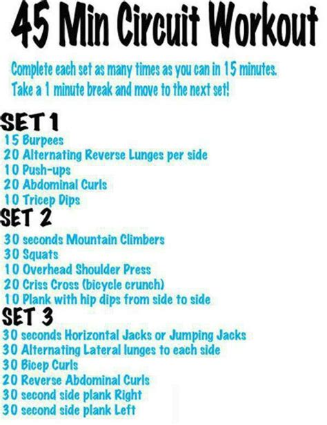 45 Minute Circuit Workout Poster