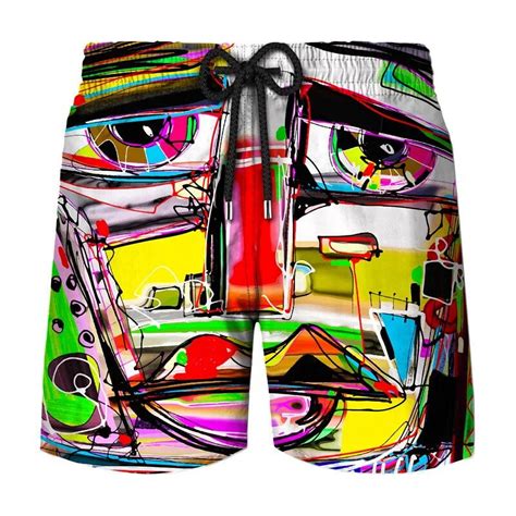 New Abstract Graffiti Hawaii Beach Shorts Pants Men 3d Printed Bermuda