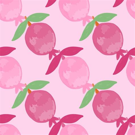 Premium Vector Hand Drawn Pomegranate Fruit Seamless Pattern