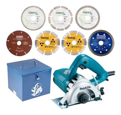 Kit Serra Marmore Makita 5 Discos Diamantado Maleta Fercar