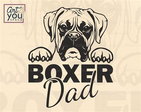 Boxer Dog Svg Dog Breed Boxer Dad Cute Animal Face Head Etsy Canada