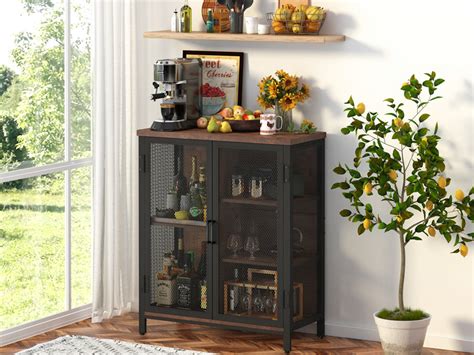 Mua Bon Augure Small Coffee Bar Cabinet For Liquor Rustic Industrial