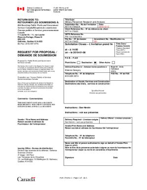 Fillable Online REQUEST FOR PROPOSAL DEMANDE DE SOUMISSION Fax Email